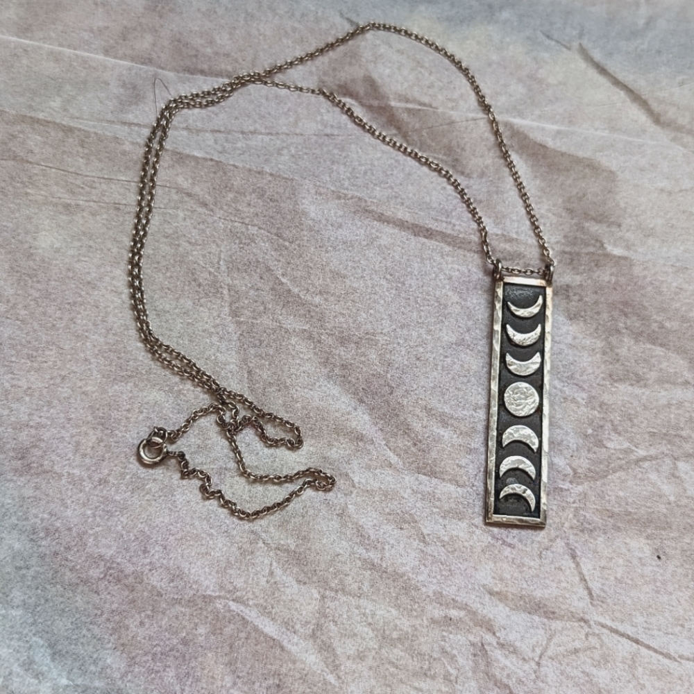 Moon phase necklace .925 silver